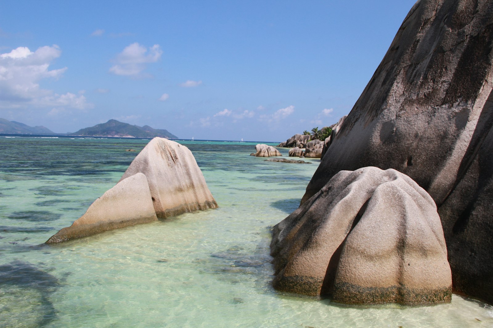 Granite rocks and clear water in the Seychelles