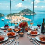 Luxury gourmet food tour with elegant dining setup.