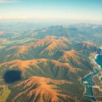 Une vue panoramique en hélicoptère de paysages à couper le souffle.