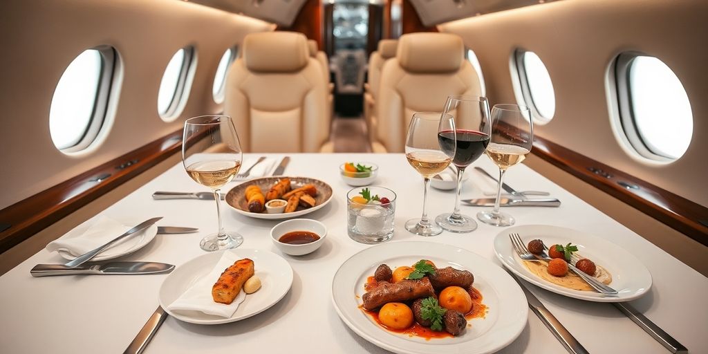 Read more about the article Gourmet Dining Options Available for Private Jet Journeys