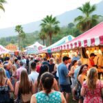 Los asistentes disfrutan de un animado festival local con acceso exclusivo.