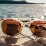 white framed brown lens sunglasses