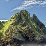 landscape photo of mountain island