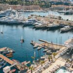 aerial photography of docks with yachts and motorboats during daytime