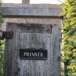 A weathered door indicates a private area.
