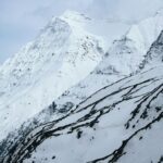 a snow covered mountain with a sky background