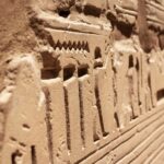 a close up of a wall made of sand